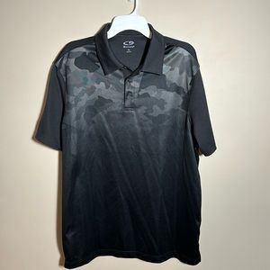 Men’s xl Champion polo shirt. Camouflage design on front with black, gray, green